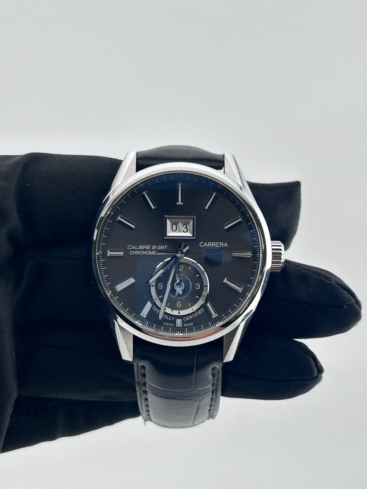 Tag Heuer Carrera Calibre Grey Dial on Stainless Steel Ref. WAR5012.FC6326 Complete 2013