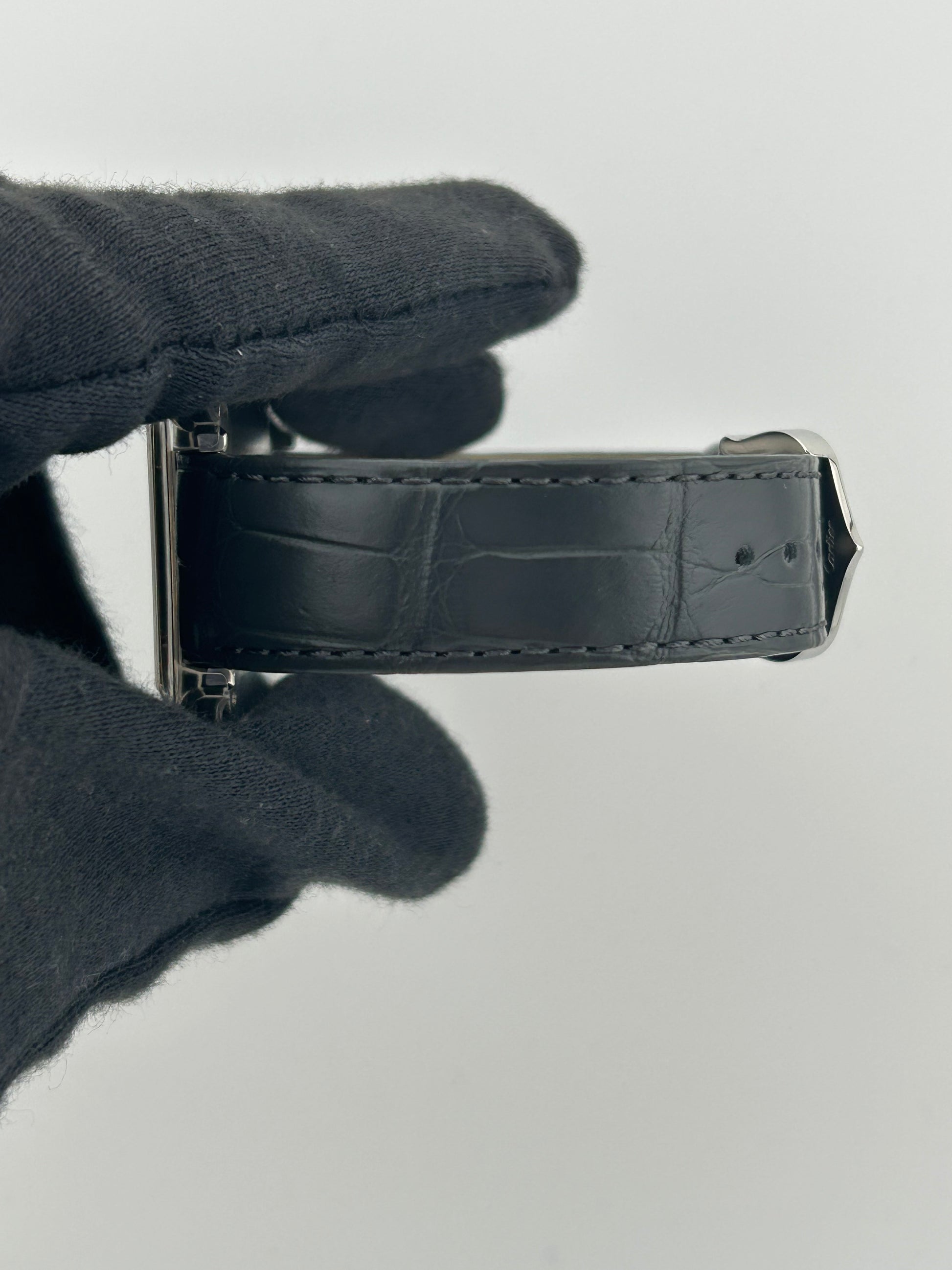 Cartier Santos Dumont Large Gray Dial on Leather Strap Ref. W2SA0028 Complete 2023 — view 5