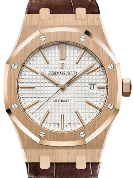 Audemars Piguet Royal Oak Selfwinding White Dial on Leather Strap Ref. 15400OR.OO.D088CR.01 Card 2019