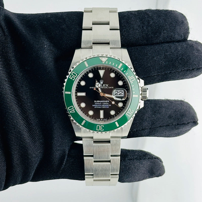 Rolex Submariner Starbucks Black Dial on Oyster Ref 126610LV with New Style Card Green 2020