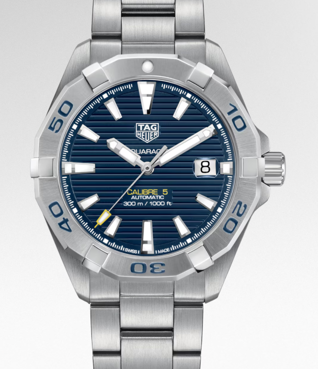 Tag Heuer Aquaracer Calibre 5 Blue Dial on Stainless Steel Bracelet Ref. WBD2112.BA0928 Complete 2019