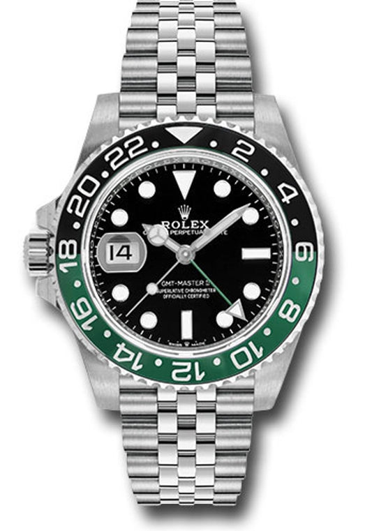 Rolex GMT-Master II "Sprite" Black Dial on Jubilee Ref 126720VTNR with New Style Card Green 2025