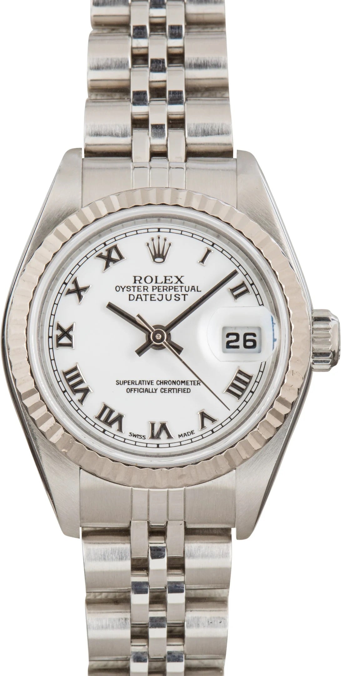 Rolex Datejust White Roman Dial on D Link Jubilee Bracelet Ref. 79174 2000