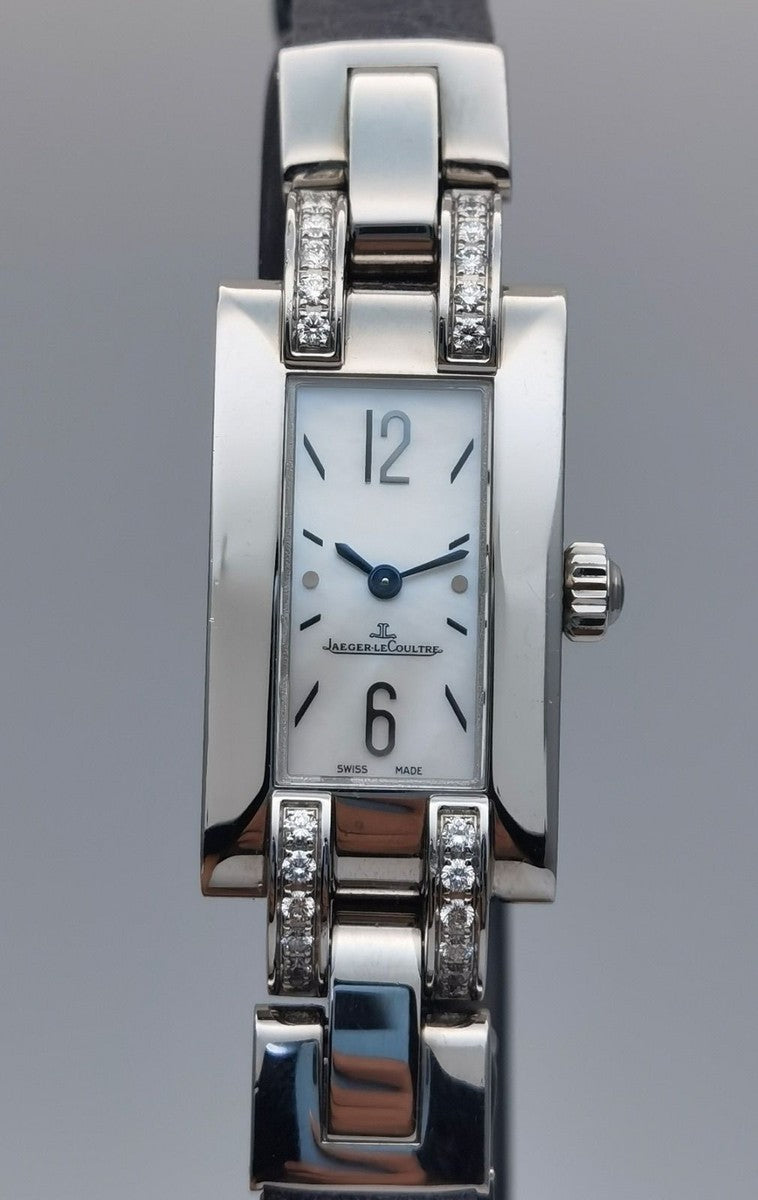 Jaeger Le Coultre Ideale White Mop Dial on Leather Strap Ref. 460.8.08