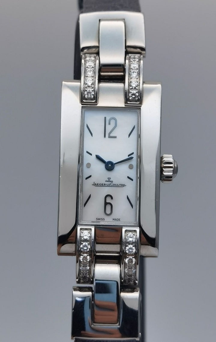 Jaeger Le Coultre Ideale White Mop Dial on Leather Strap Ref. 460.8.08