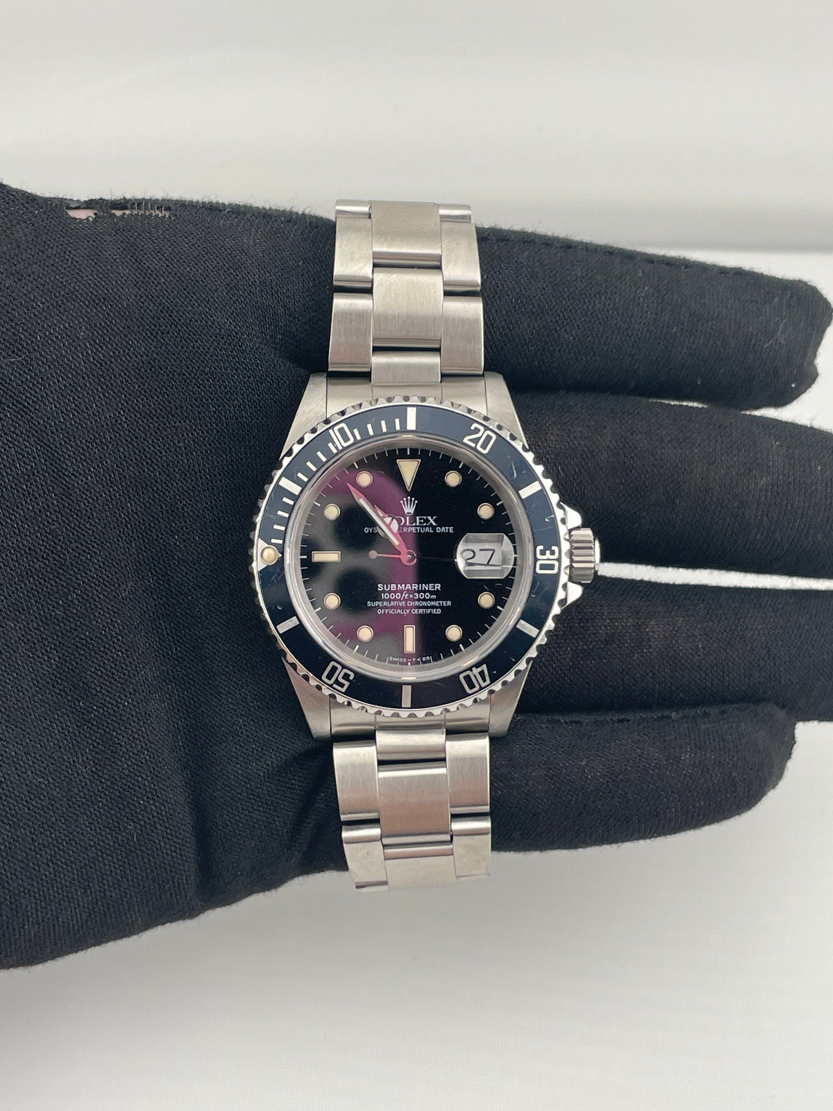 Rolex Submariner Date Black Dial on Oyster Ref. 16610 Papers Open Date — view 2