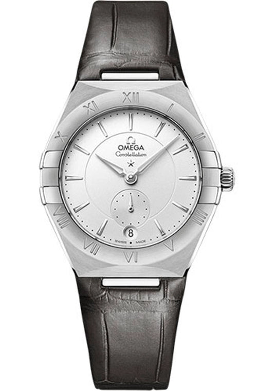 Omega Constellation Co-Axial Master Chronometer Small Seconds White Dial on Leather Strap Ref 131.13.34.20.02.001 with Card