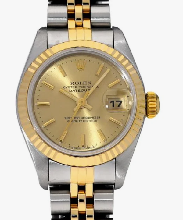 Rolex Datejust Lady Champagne Stick Dial on Jubilee Ref. 69173 1991