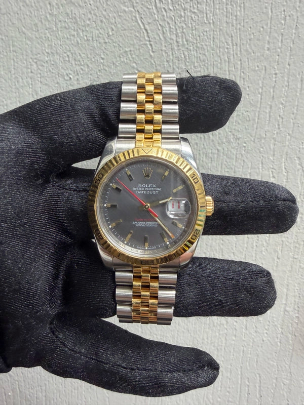 Rolex Datejust Grey Stick Dial on Jubilee Ref 116263