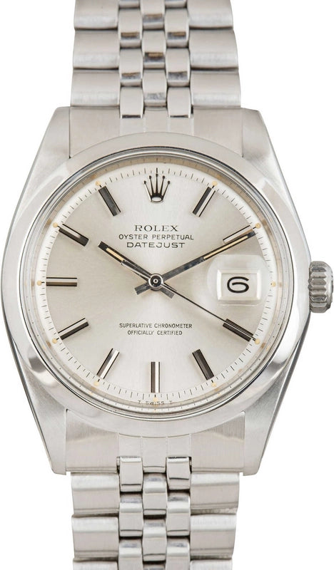 Rolex Datejust Silver Dial on Jubilee Folded Ref 1600