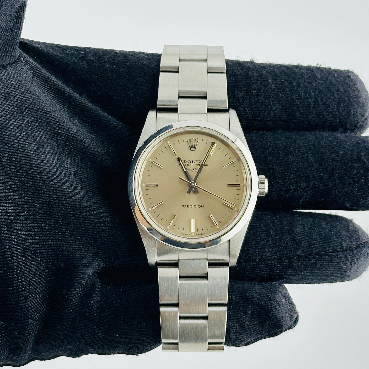 Rolex Air-King Silver Stick Dial on Oyster Bracelet Ref. 14000 1993 — view 2