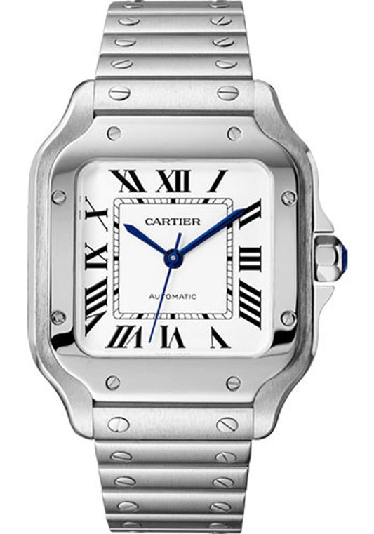 Cartier Santos de Cartier Medium Silver Dial on Bracelet Ref WSSA0029/4075 with Card 2023