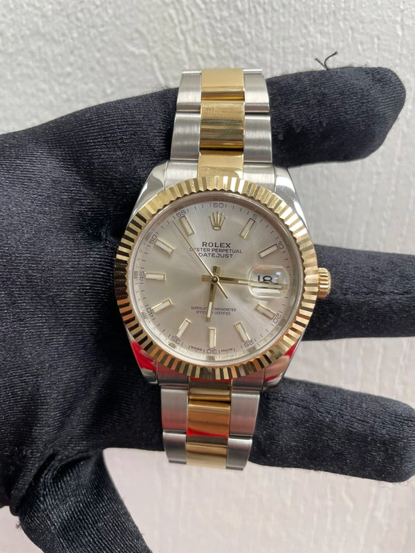Rolex Datejust Silver Index Dial on Oyster Ref 126333 with New Style Card White 2019