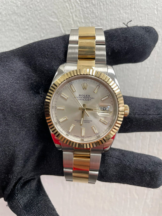 Rolex Datejust Silver Index Dial on Oyster Ref 126333 with New Style Card White 2019