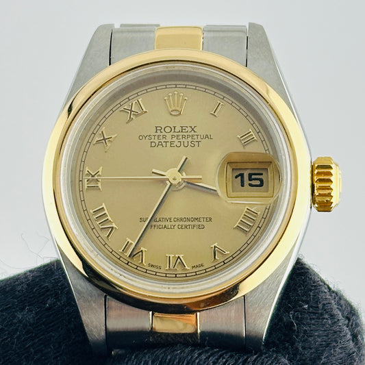 Rolex Datejust Am Champagne Roman Dial on Oyster Bracelet Ref. 69163 1996 — view 2