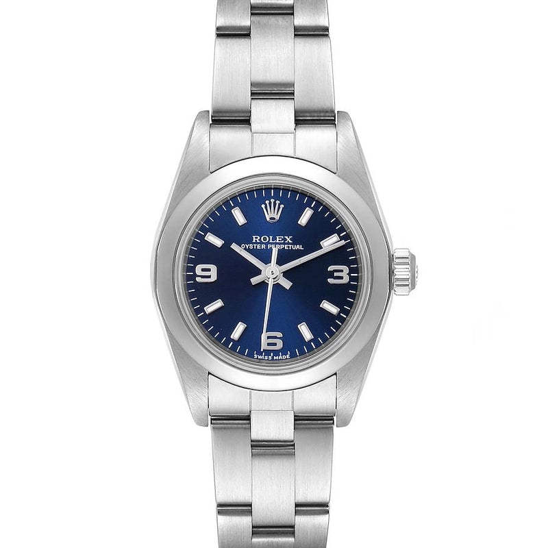 Rolex Oyster Perpetual Blue Dial on Oyster Ref 76080 with Papers 2000
