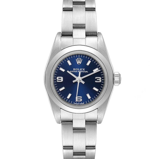Rolex Oyster Perpetual Blue Dial on Oyster Ref 76080 with Papers 2000