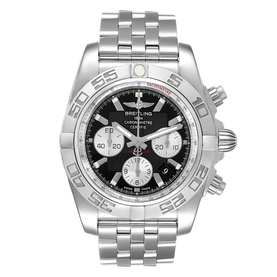 Breitling Chronomat Onyx Black Dial on Stainless Steel Bracelet Ref. AB0110 Card 2018