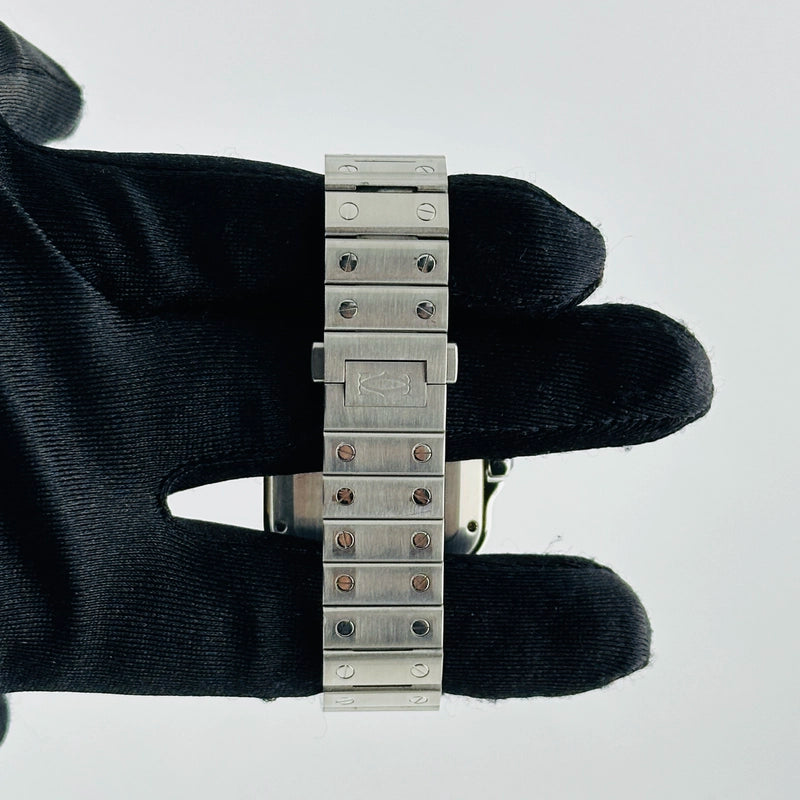 Cartier Santos de Cartier Medium Silver Dial on Bracelet Ref WSSA0029/4075 with Card 2023