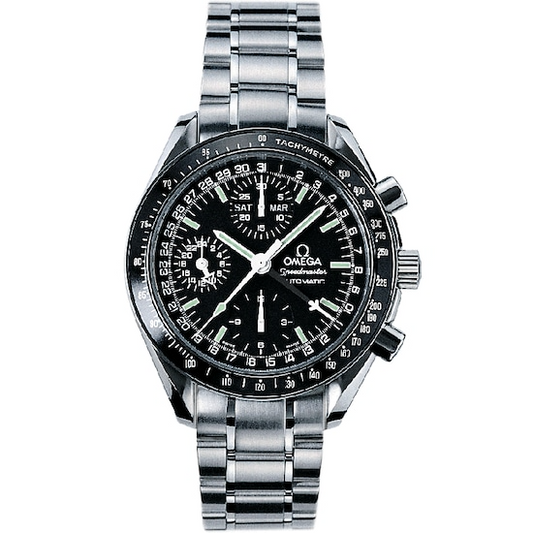 Omega Speedmaster Triple Calendar Black Dial on Stainless Steel Bracelet Ref. 3520.50.00