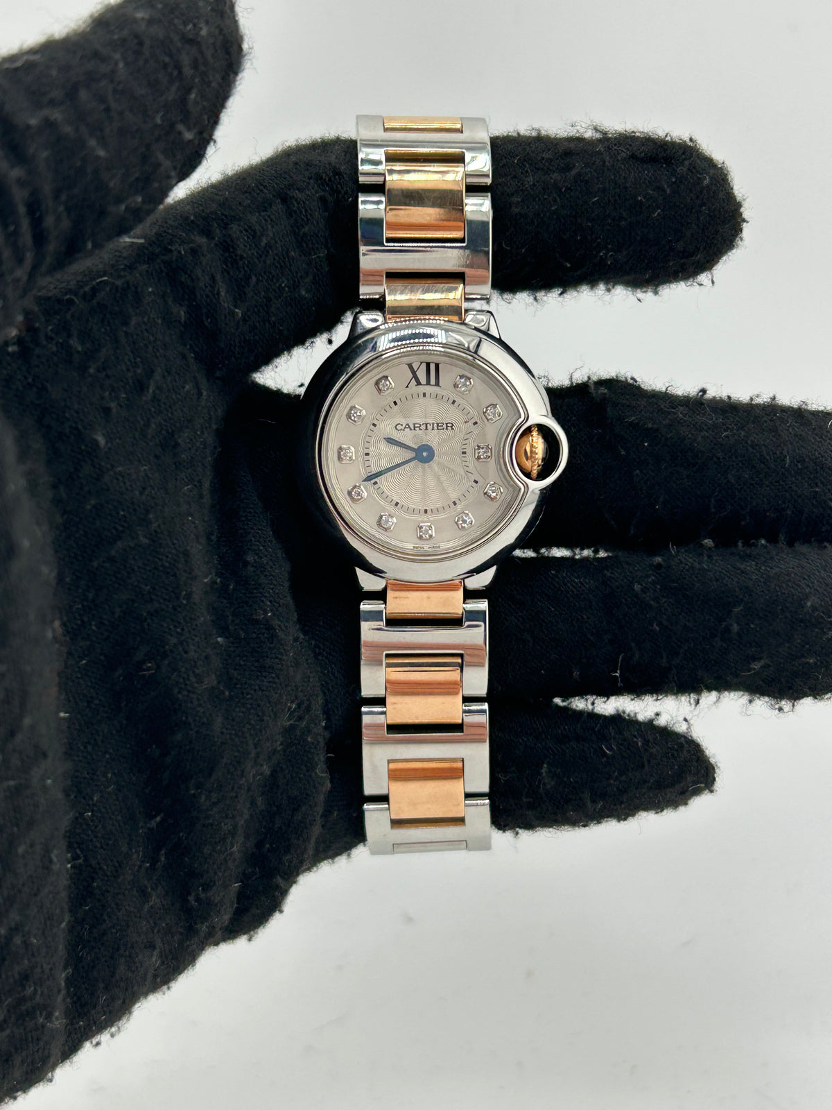 Cartier Ballon Bleu Silver Diamond Dial on 2 Tone Bracelet Ref. WE902030 Card 2016 — view 2