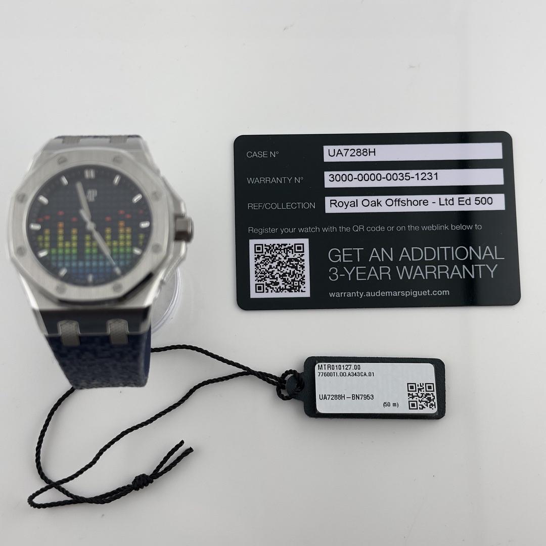 Audemars Piguet Royal Oak Offshore Music Edition Blue Dial on Rubber Ref. 77600TI.OO.A343CA.01 Card 2022 — view 6