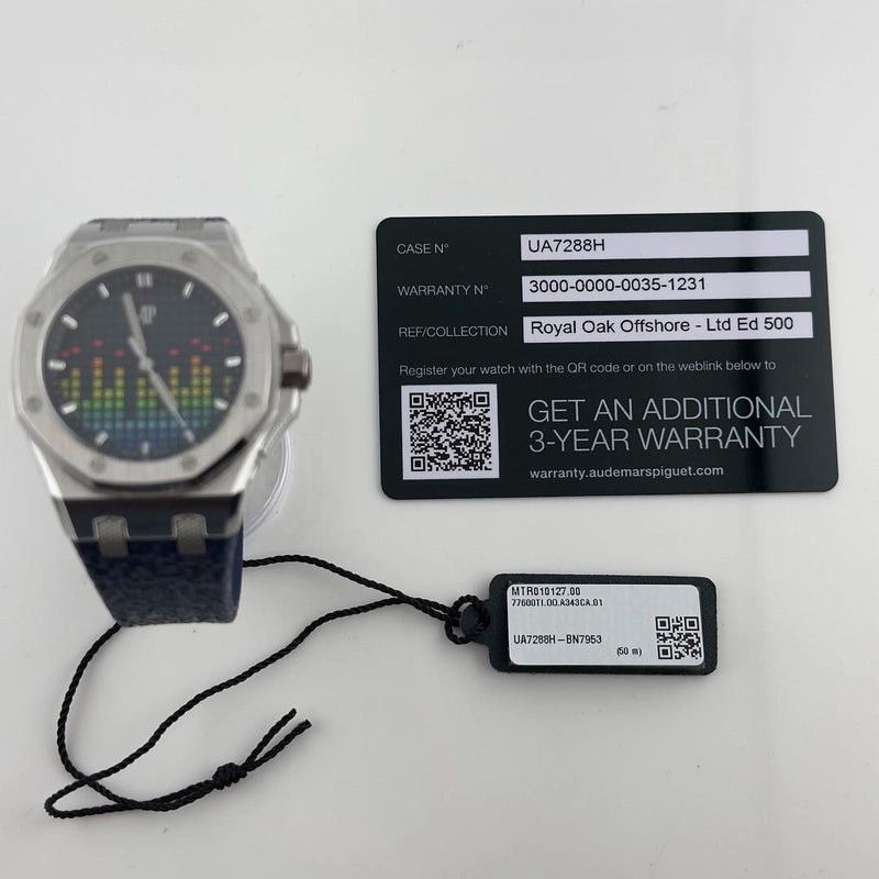 Audemars Piguet Royal Oak Offshore Music Edition Blue Dial on Rubber Ref 77600TI.OO.A343CA.01 with Card 2022