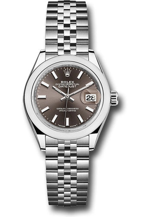 Rolex Datejust Lady Dark Grey Index Dial on Jubilee Ref 279160 with New Style Card Green 2021