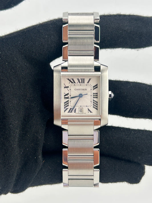 Cartier Tank Francaise Silver Dial on Bracelet Ref. W51002Q3 Complete 2000 — view 2