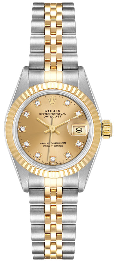 Rolex Datejust Lady Champagne Diamond Dial on D Link Jubilee Bracelet Ref. 69173