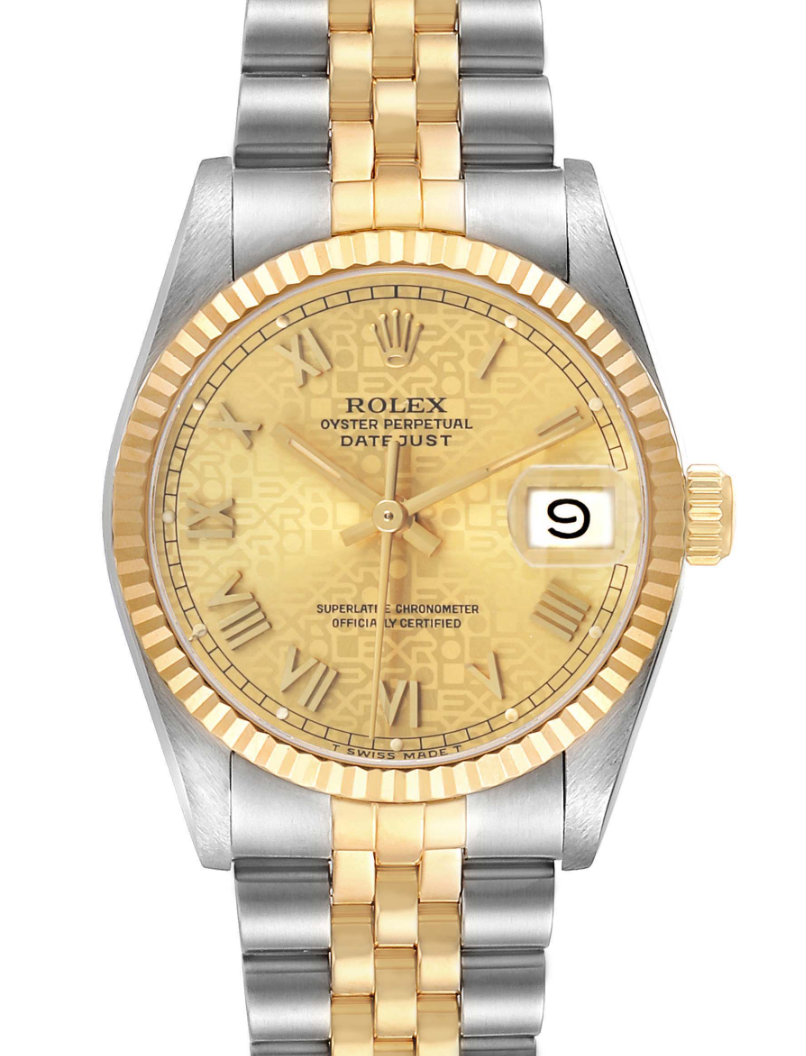 Rolex Datejust 31 Champagne Anniversary Dial on 2 Tone Jubilee D Link Bracelet Ref. 68273 1995