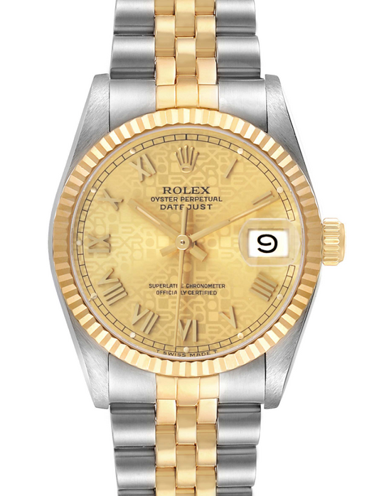 Rolex Datejust 31 Champagne Anniversary Dial on 2 Tone Jubilee D Link Bracelet Ref. 68273 1995