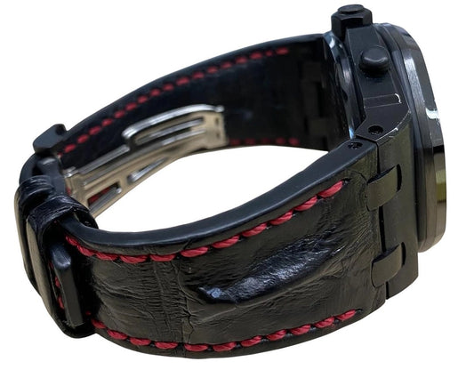 Audemars Piguet Royal Oak Offshore Black Dial on Leather Ref 26186SN with Papers