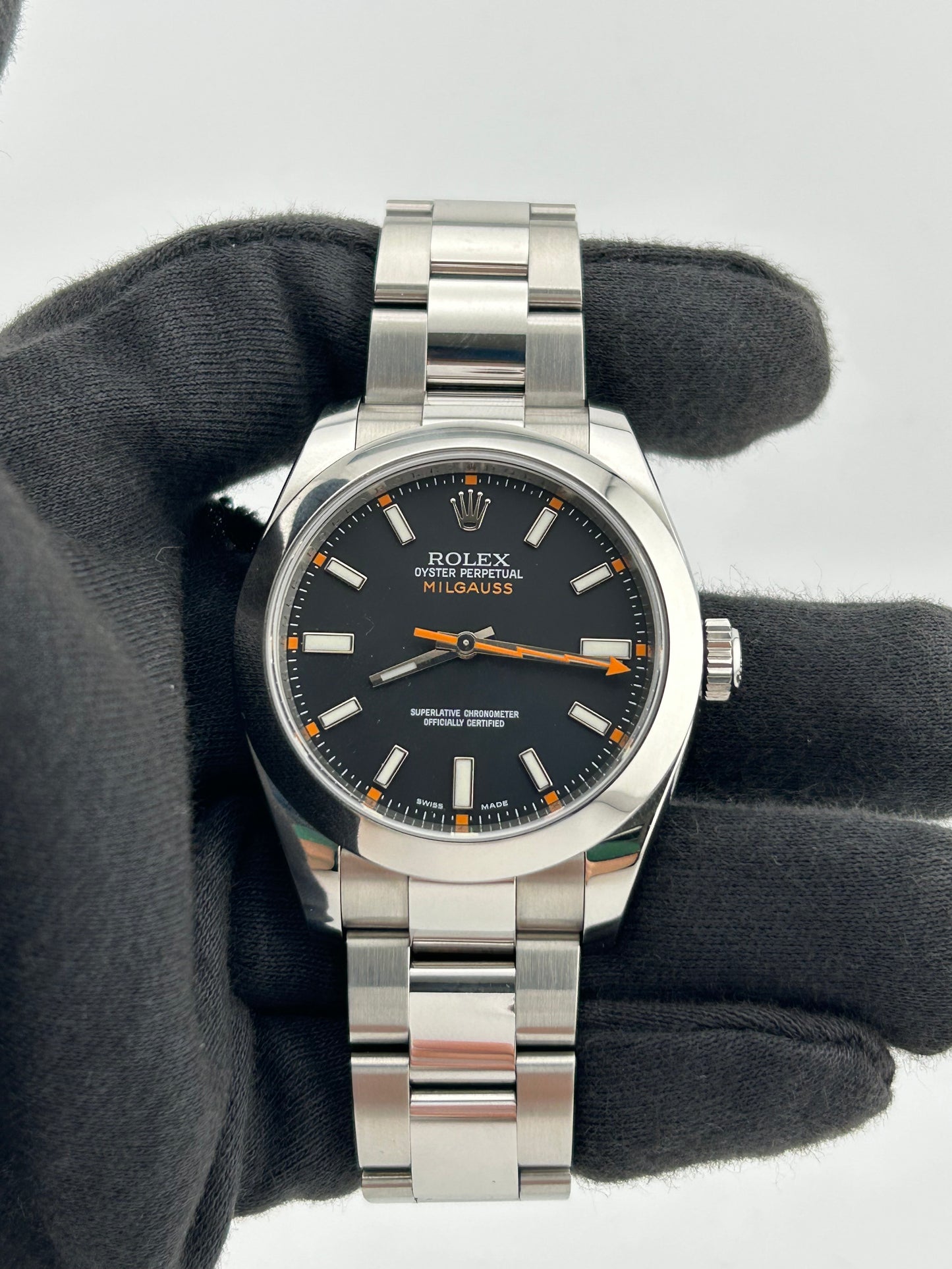 Rolex Milgauss Black Index Dial on Oyster Steel Bracelet Ref. M116400 Card 2022