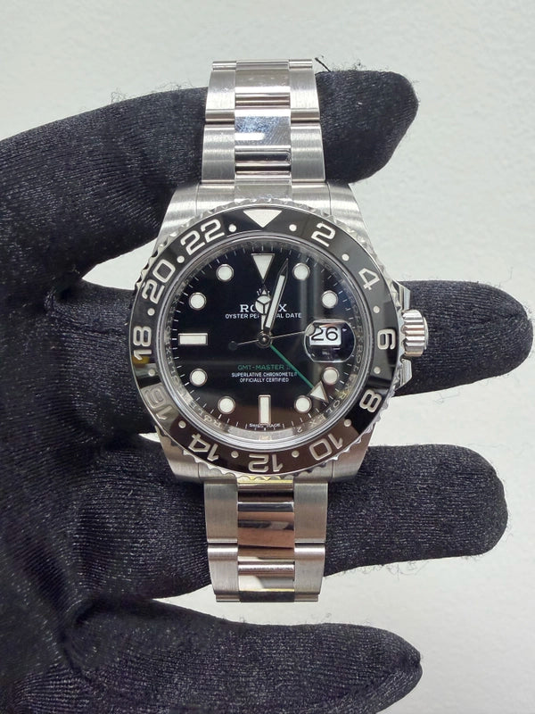 Rolex GMT-Master II Black Dial on Oyster Ref 116710LN with New Style Card White 2016