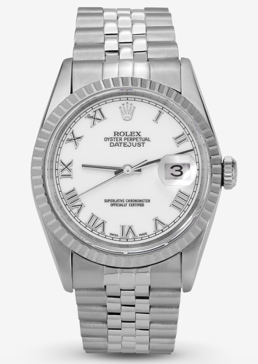 Rolex Datejust 36 White Roman Numerals Dial on Jubilee D Link Bracelet Ref. 16220 2000