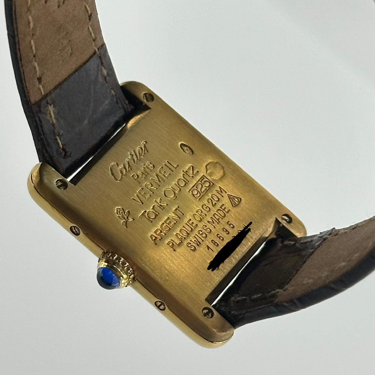 Cartier Tank Must Vermeil Trinity Dial on Generic Leather Band Ref. 18695 — view 5