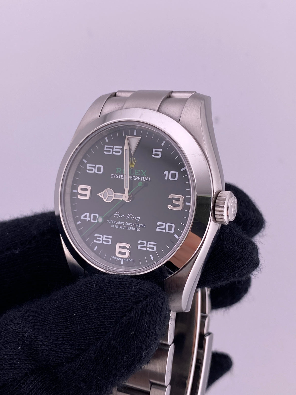 Rolex Airking Black Dial on Oyster Ref. 116900 Card 2017 — view 3