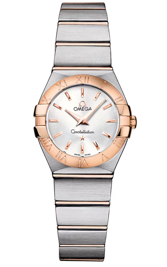 Omega Constellation Silver Dial on Stainless Steel & Red Gold Plated Bracelet Ref. 123.20.24.60.02.001