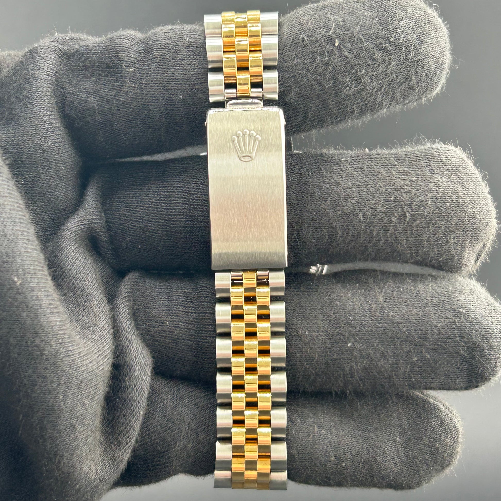 Rolex Datejust Champagne Stick Dial on D Link Jubilee Ref. 68273 Papers Open Date — view 4
