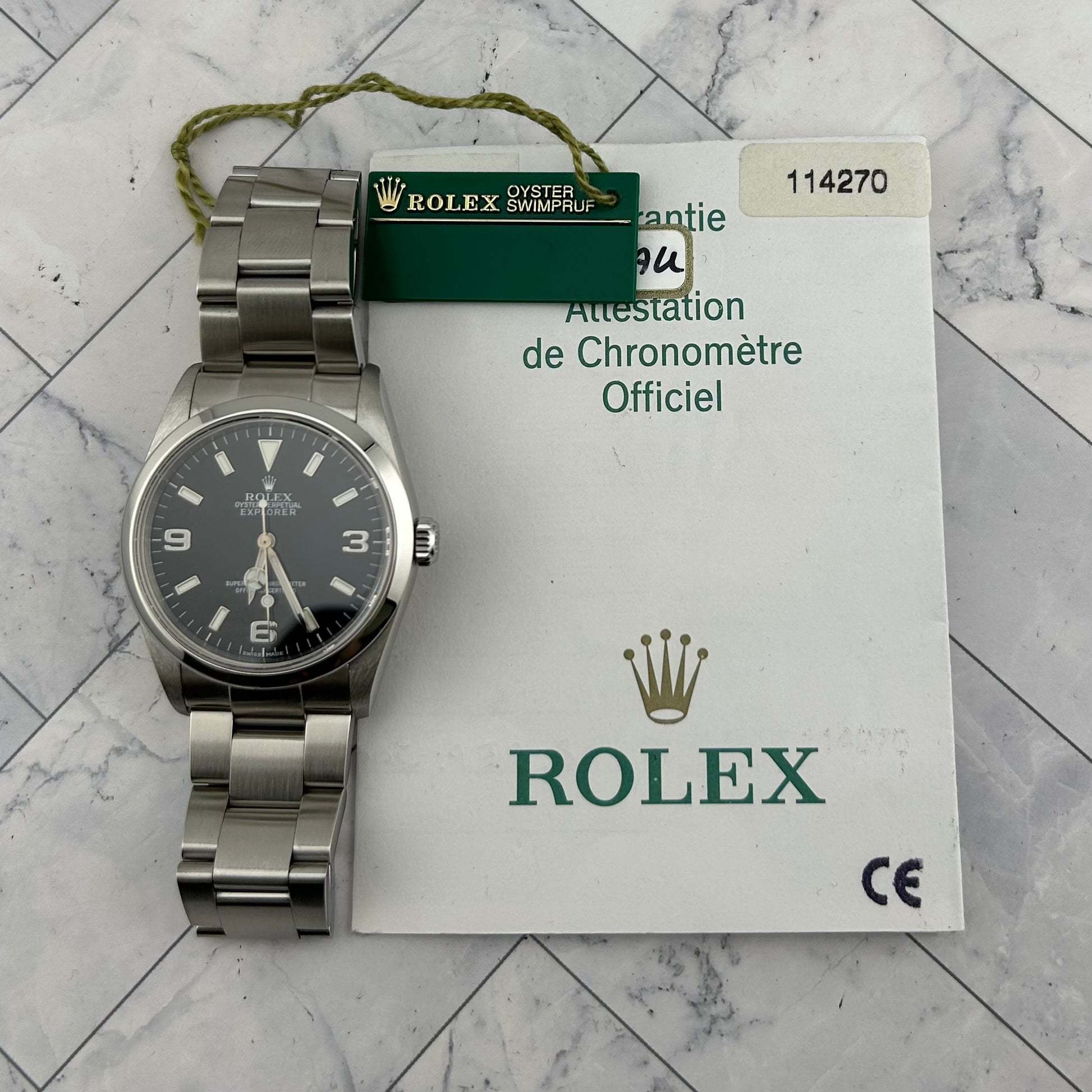 Rolex Explorer I Black Dial on Oyster Ref. 114270 Papers 2003 — view 7