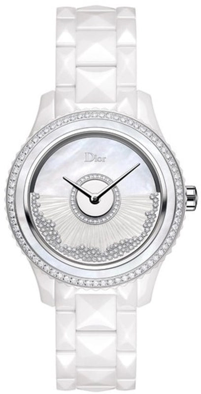 Christian Dior VIII Grand Bal Og White Ceramic Diamond Dial on Ceramic Ref CD124BE4 with Papers