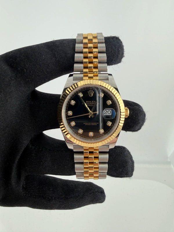 Rolex Datejust 41 Black Diamond Dial on Jubilee Ref 126333 with New Style Card Green 2022