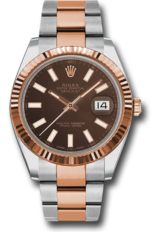 Rolex Datejust 41 Chocolate Index Dial on Oyster Ref 126331 with New Style Card Green 2025