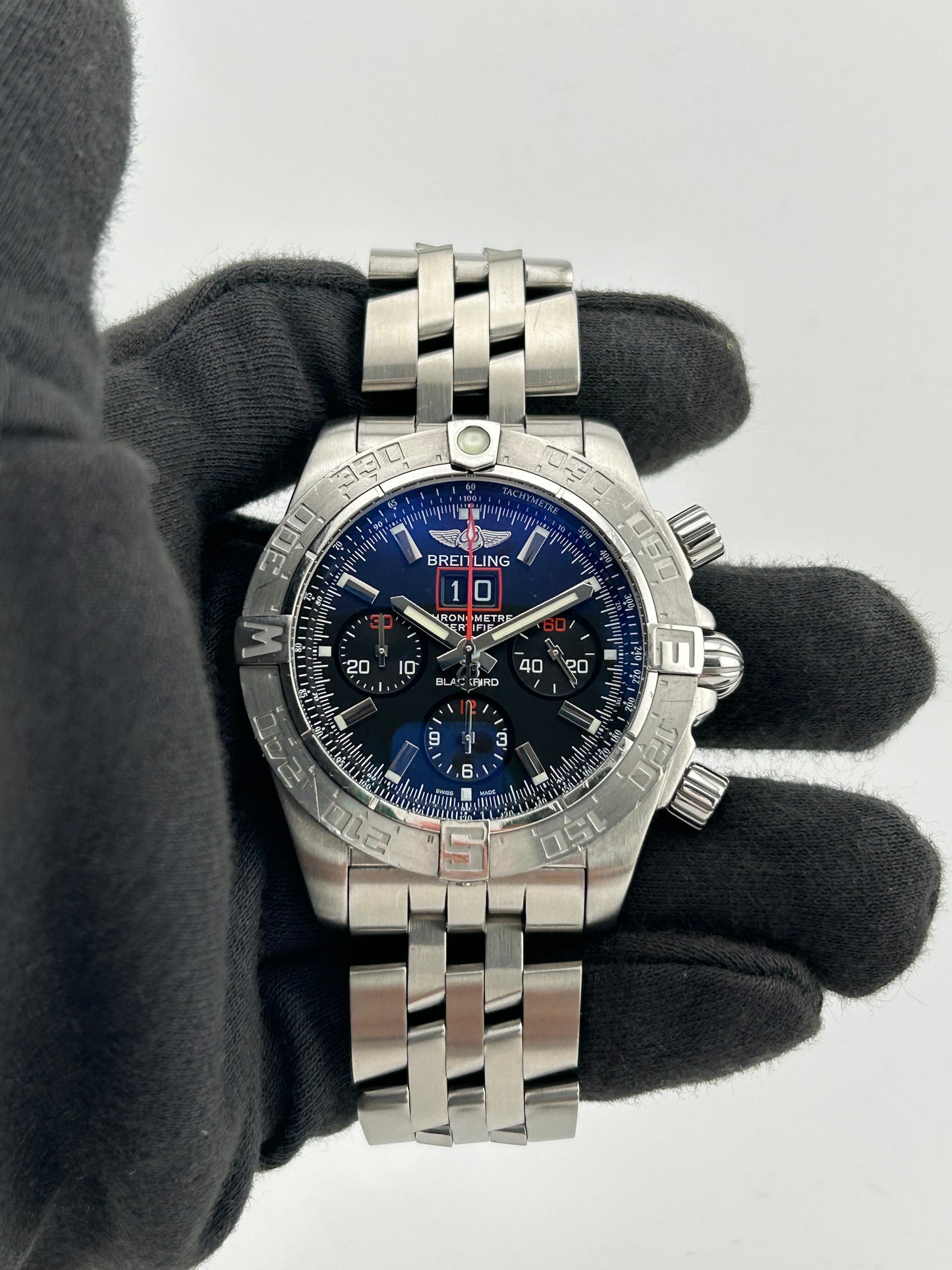 Breitling Chronomat Blackbird Black Dial on Stainless Steel Bracelet Ref. A44360/A440B71PA Papers 2012