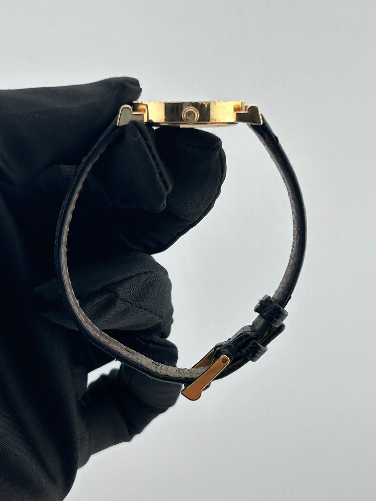 Tiffany & Co. Atlas Gold Dial on Black Leather Strap Ref. L0630 — view 5