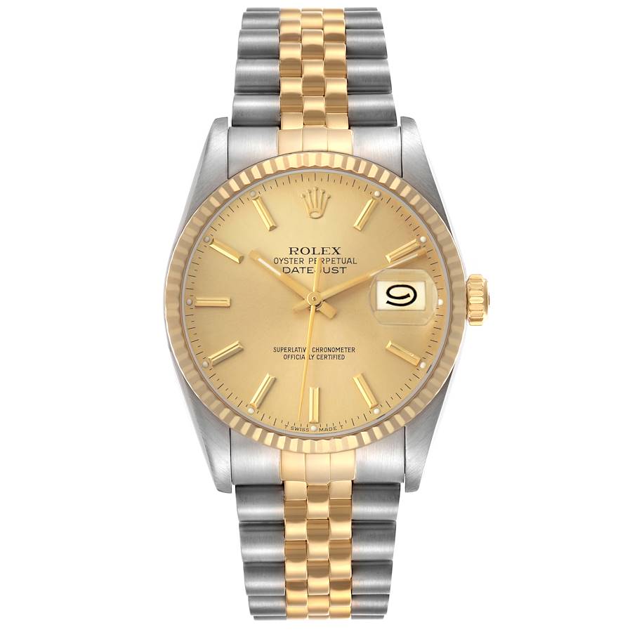Rolex Datejust Champagne Stick Dial on D Link Jubilee Ref. 16233 1991