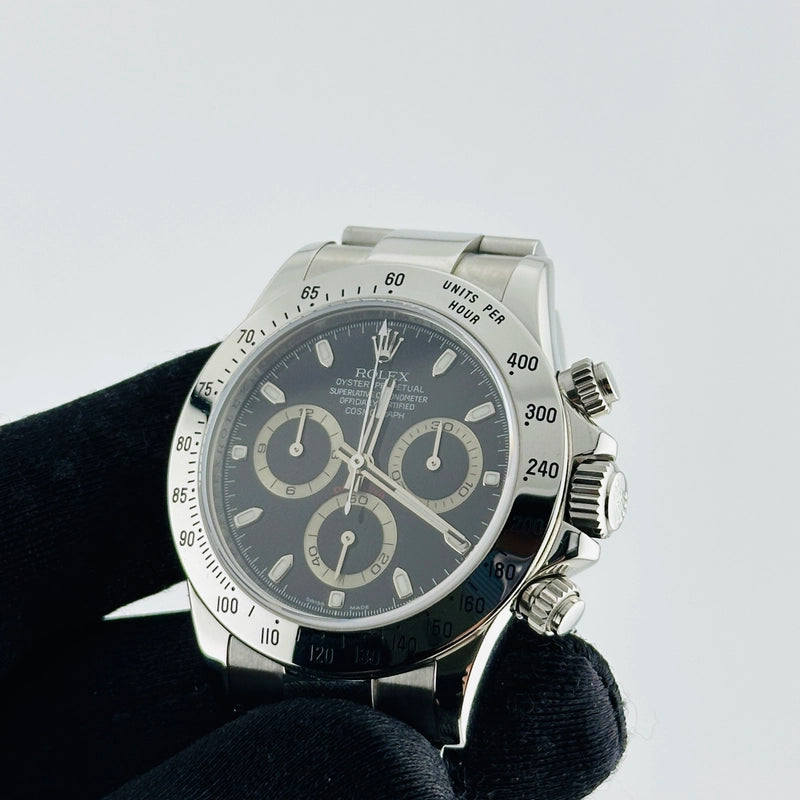 Rolex Daytona Black Dial on Oyster Ref 116520 with Card Old Green 2008