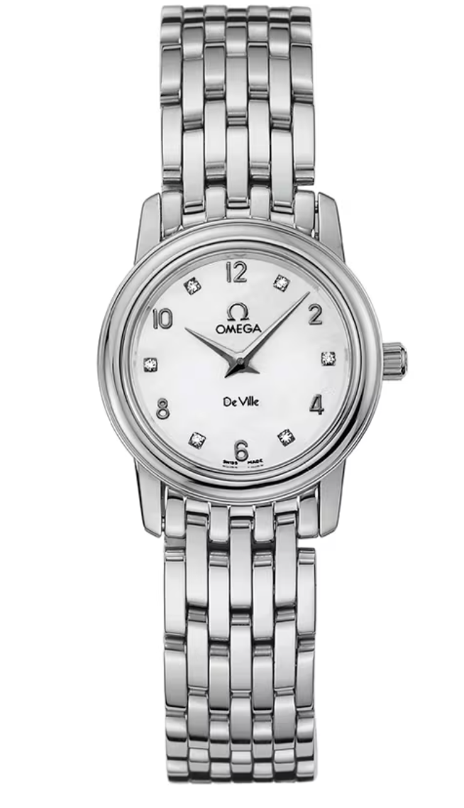 Omega De Ville White Mop Dial on Stainless Steel Bracelet Ref. 4570.75.00