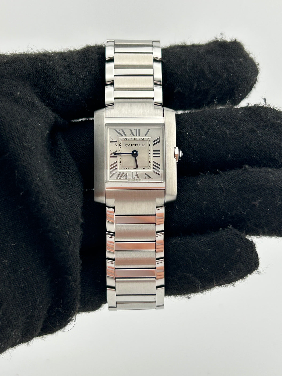Cartier Tank Francaise Small Silver Dial on Stainless Steel Bracelet Ref. WSTA0065 Complete 2024 — view 2